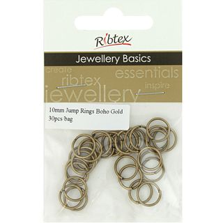 Jump Rings 10mm Boho Gold 30Pcs