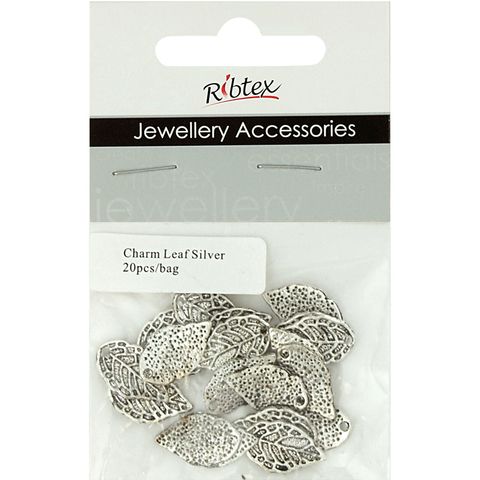 Charm - Leaf 17mm Silver 20Pcs