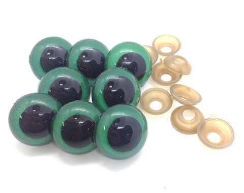 Eyes Crystal 21mm Green Pkt 8