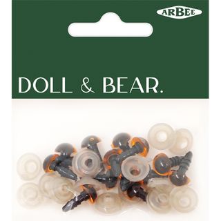 Eyes Crystal 7.5mm Amber Pkt 14