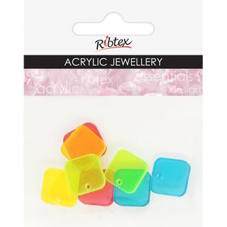 ACRYLIC JEWEL SQUARE 15MM TRNSPARENT 8PC