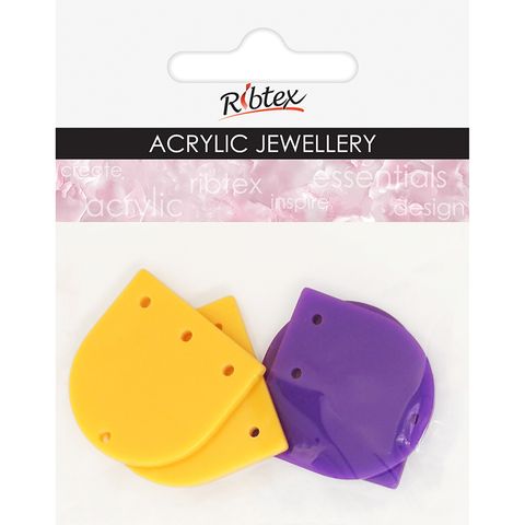 ACRLIC JEWEL CH ARCH 30MM YELL PURP 4PC