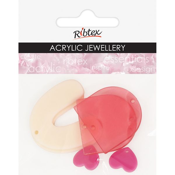 ACRYLIC JEWEL HEART ARCH PK PINKS 6PC