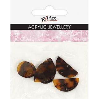 ACRYLIC JEWEL TEARDROP ARCH TORTOISE 6PC