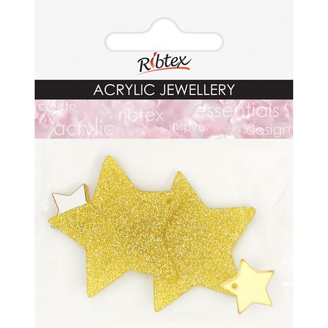 ACRYLIC JEWEL STAR MIRROR GLITTER 4PC