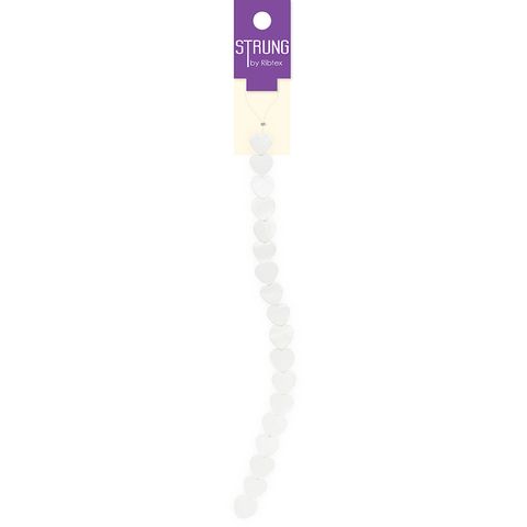 STRUNG PEARL HEART 10MM WHITE