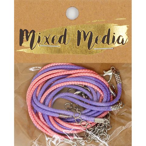 READY MADE WAX CORD BRACELET 4PC PK PPL