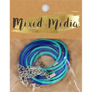 READY MADE WAXCORD BRACELET 4PC BLU TURQ