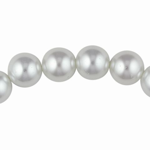 Bead Glass Pearls 12Mm White 24Pcs