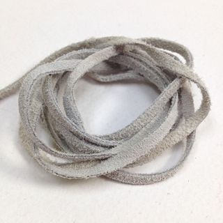 Suede Leather Thonging 3mm Light Grey