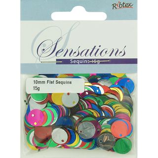 Sequin Flat 10mm Multi Top Hole 15G