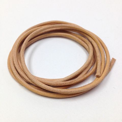 Leather Thonging 1mm Round Natural 1m