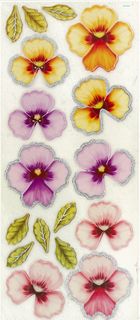 Stickers Dimensional Pansies Pink Lily