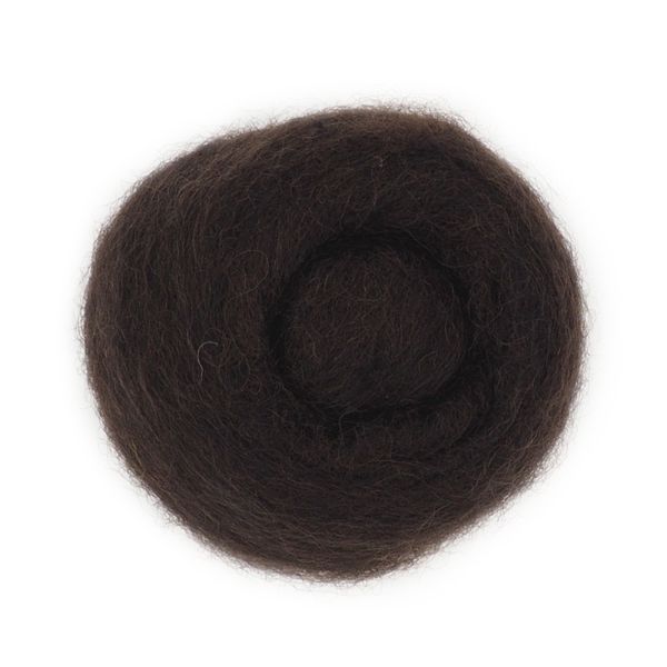 Combed Wool Dark Brown 10g