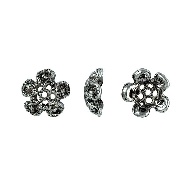 Bead Caps 8mm Filigree Silver 12Pcs