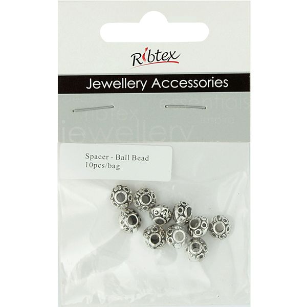 Spacer Ball Bead 8mm Silver 10Pcs