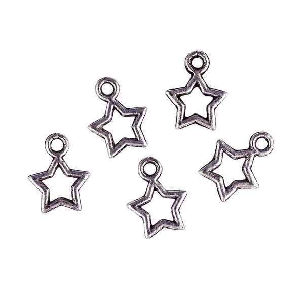 Charm - Star Open 10x12mm Dark Silver