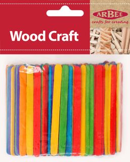 Mini Craft Sticks Coloured Pkt 200