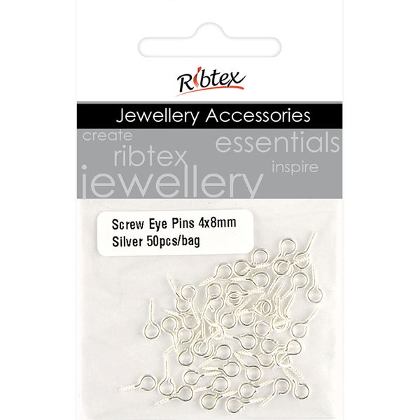 Screw In Eye Loop Silver 50Pcs