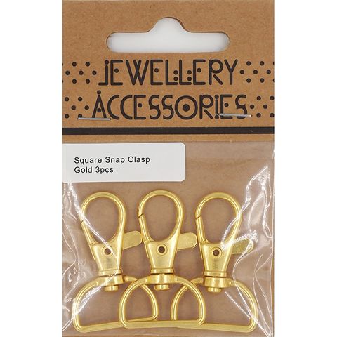 Square Base Snap Clasp gold 3Pcs