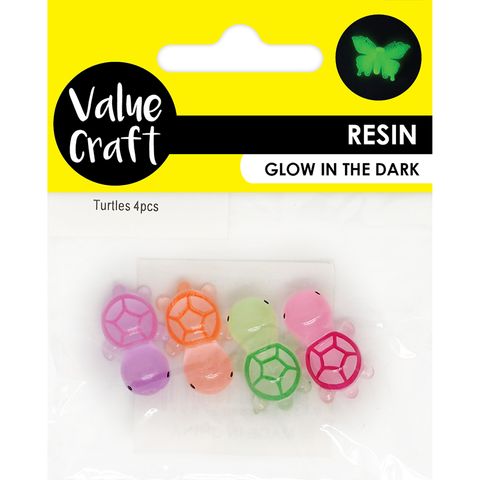 RESIN GLOW IN THE DARK TURTLES 4PCS