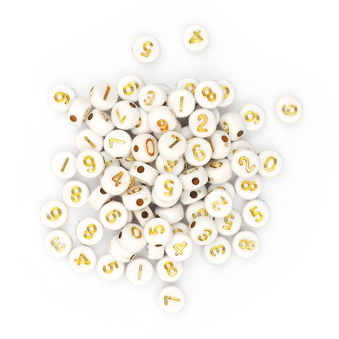 NUMERICAL ROUND WHITE BEADS GOLD 20G