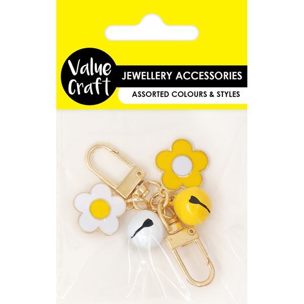 DAISY ENAMEL MINI KEYRING W BELL 2PCS