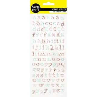STICKERS GLITTER LOWERCASE LETTERS 1SH