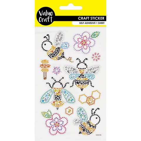 STICKERS CRYSTAL DOTS BEES 1SH