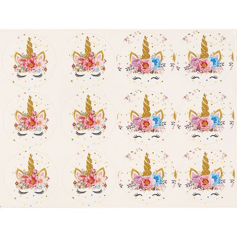 PAPER LOOT BAGS W STICKERS UNICORN 8PCS