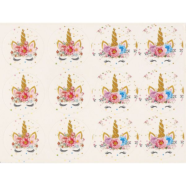 PAPER LOOT BAGS W STICKERS UNICORN 8PCS