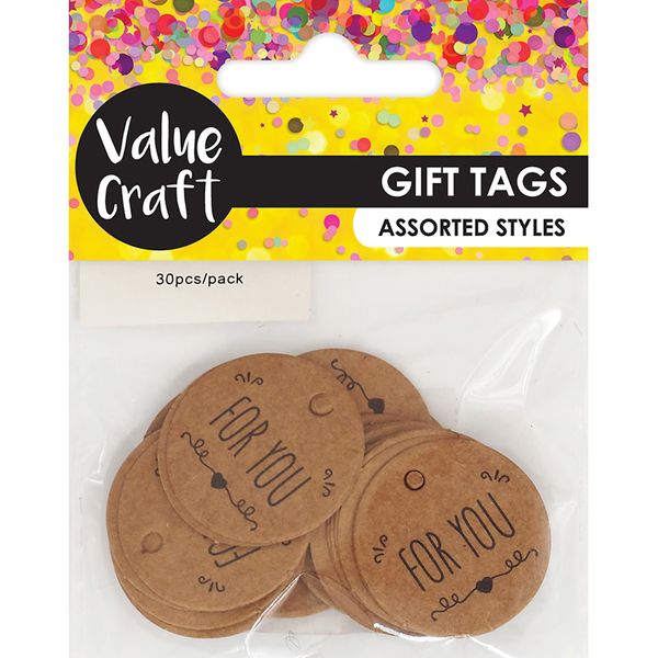 GIFT TAGS ROUND CRAFT FOR YOU 30PCS