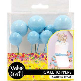 CAKE TOPPER BALLS BABY BLUE 10PCS