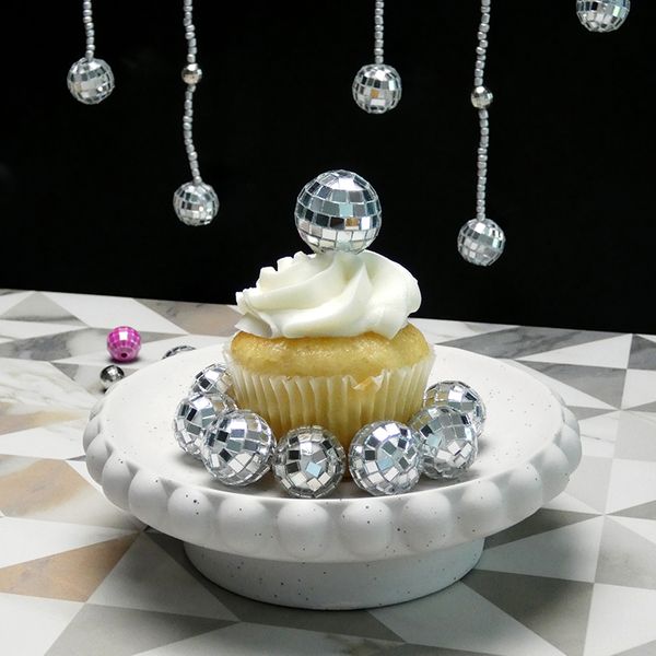 CAKE TOPPER DISCO BALLS 5PCS