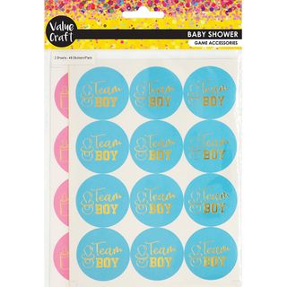 BABY SHOWER TEAM BOY GIRL STICKERS 2SH