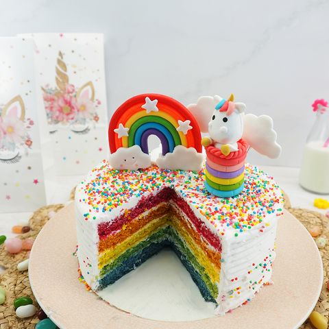 CAKE TOPPER PLASTICINE RAINBOW 1PC