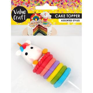 CAKE TOPPER PLASTICINE UNICORN CAKE 1PC