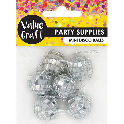 MINI HANGING 2CM DISCO BALLS 6PCS