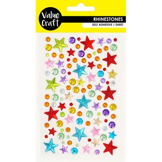 CRAFT RHINESTONE STARS  MULTI 1 SH