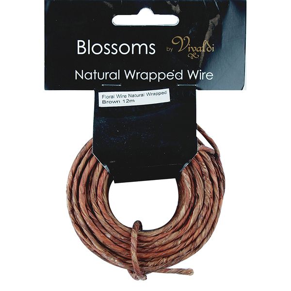 Floral Wire - Natural Wrapped Brown 12m