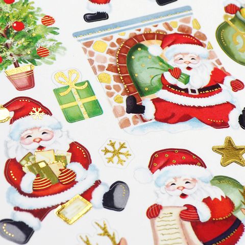 XMAS COLOUR STICKERS SANTA 1 SHT