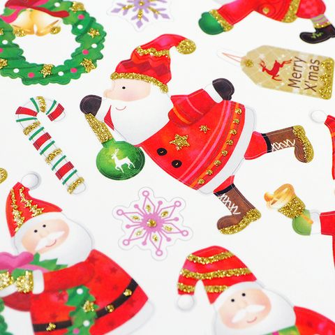 XMAS COLOUR STCKER GLIT SANTA-CANDY 1SH