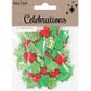 XMAS HOLLY W POM POM BERRY 15PC