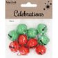 XMAS SLEIGH BELLS RED   GREEN 2CM 10PC