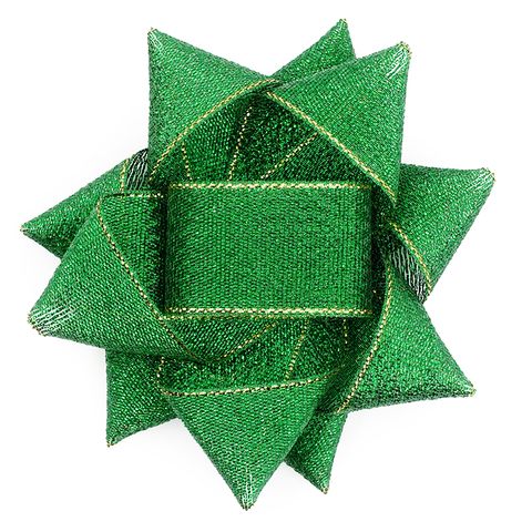 XMAS BOW 9.5CM GRN METALLIC 1PC