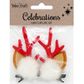 XMAS DEER FURRY EARS HAIRCLIPS 2PCS