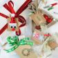 XMAS BAG JUTE CLEAR 10x12.5CM STARS 2PC