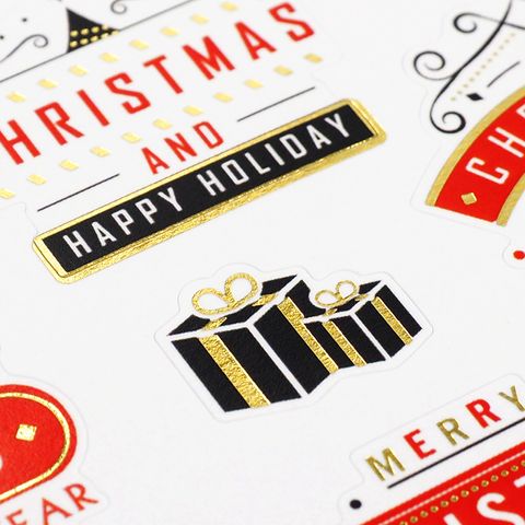 XMAS FOIL STICKERS GREETINGS 1SH