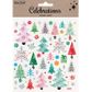 XMAS GLITTER STICKERS PASTEL TREES 1SH