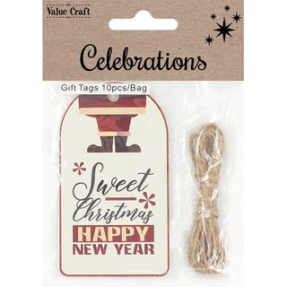 XMAS GIFT TAGS SWEET XMAS 4 DESIGNS 10PC